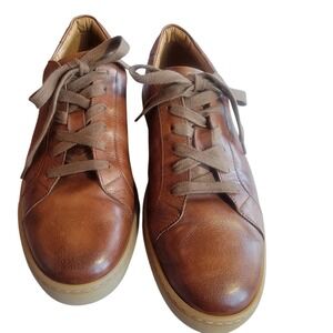 Ace Marks Leather Sneakers Handcrafted Italy Mens 9.5 Brown Excellent Luxury
